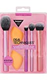 Real Techniques Makeup Brush Set with 2 Sponge Blenders for Eyeshadow, Foundation, Blush, and Concealer, 6 Piece Makeup Brush Set
