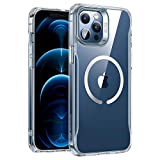 ESR for iPhone 12 Case/iPhone 12 Pro Case, Compatible with MagSafe, Scratch-Resistant Back, Grippy Protective Frame, Magnetic Phone Case for iPhone 12/12 Pro, Sidekick Hybrid Case (HaloLock), Clear