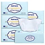 Facial Cotton Tissue Soft Baby Dry Wipe Extra Thick Disposable Face Towels Unscented Pure Cotton Tissues Dry and Wet Use for Sensitive Skin,Baby Washcloths,Makeup Wipes,Cleansing Cloths