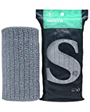 SUTERA - Exfoliating Shower Towel, Premium Japanese Scrub Wash Cloth, Deep Cleanse for Body Face, Microabrasion Duo Fibers Durable Quick Drying, Asian Spa Skin Care Bath Washclose, Extra Long Design