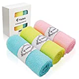 Yiclick Exfoliating Washcloth Towel [3 Pack], Japanese Exfoliating Bath Wash Cloth for Body Exfoliation, Korean Back Scrubber Washer for Shower, African Net Sponge Brush Loofah Exfoliator (3 Colors)