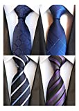 WeiShang Pack of 4 PCS Men's 63'' XL Extra long Wide Tie Necktie (Style 06), Medium