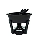 Boska Cheese Fondue Party Set - Black Cast Iron Fondue Pot for Cheese, Meat, and Chocolate - Suitable for Every Stove - Wedding Registry Items for up to 4 Persons