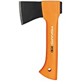 Fiskars Camping Axe XXS X5, Storage and Carrying Case Included, Length: 23 cm, Non-stick Coating, Weight: 480 g, High Steel Blade/Reinforced plastic handle, Orange, 1015617