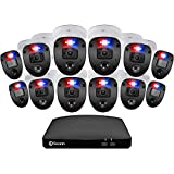 Swann Home DVR Enforcer Security Cam System with 2TB HDD, 16 Channel 12 Camera, 1080p Video, Indoor or Outdoor Wired Surveillance CCTV, Color Night Vision, Heat Motion Detection, LED Lights, 16468012