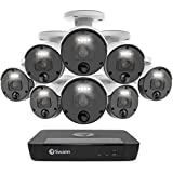 Swann Home Security Camera System with 2TB HDD, 8 Channel 8 Cam, POE Cat5e NVR 4K HD Video, Indoor or Outdoor Wired Surveillance CCTV, Color Night Vision, Heat Motion Detection, LED Light, 876808