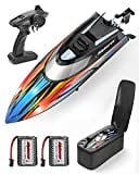 ALPHAREV RC Boat with Case R308 20+ MPH Fast Remote Control Boat for Pools and Lakes, 2.4 GHZ RC Boats for Adults and Kids with Rechargeable Battery