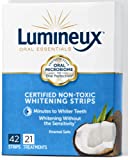 Lumineux Oral Essentials Teeth Whitening Strips - 21 Treatments - Dentist Formulated and Certified Non Toxic - Sensitivity Free - Whiter Teeth in 7 Days - NO Artificial Flavors, Colors, and SLS Free