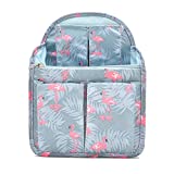 HOYOFO Mini Backpack Organizer Insert Small Bag Divider for Rucksack Purse Lightweight Nylon Shoulder Bag Organizer Insert, Flamingo