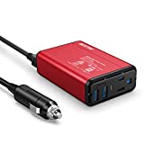 BESTEK 150W Power Inverter DC 12V to 110V AC Converter 4.2A Dual USB Car Adapter, Thinner Design with ETL Listed