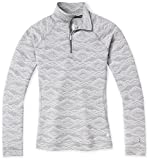 Smartwool Women's Merino 250 Pattern 1/4 Zip Long Sleeve Base Layer – Moisture-Wicking Merino Wool Top for Skiing, Hiking, Biking & Cold Weather Outdoor Activities - Light Gray Mountain Fairisle, S