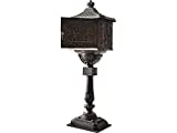 Wakrays Mail Box Heavy Duty Mailbox Postal Box Security Cast Aluminum Vertical Pedestal (Bronze)