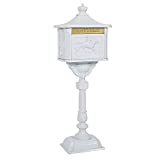 acme Victorian Cast Aluminum Pedestal Mailbox System Color: White