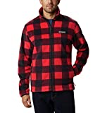 Columbia Men's Steens Jacket, Mountain Red Check Print, Small