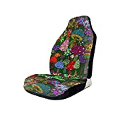 TianHeYue Cartoon Mushroom Art Paintings Car Seat Cover Front Seats Full Set of 2 Vehicle Seat Protector Fit Cars, Sedan, Truck, SUV, Van