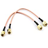 DZS Elec 2pcs RG316 Wire Jumper 15cm SMA Male to SMA Male with Connecting Line RF Coaxial Coax Cable Antenna Extender Cable Adapter Jumper