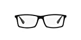 Ray-Ban RX7021 Mathew Rectangular Prescription Eyeglass Frames, Rubber Black/Demo Lens, 55 mm