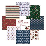 PAPERKIDDO Origami Paper 96 Sheets Christmas Theme Craft Folding Paper Colorful Pattern Premium Quality Squares Paper for Arts and Crafts 7.9x7.9 inch (Christmas)