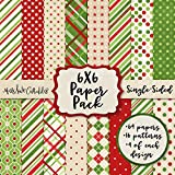 6X6 Pattern Paper Pack - Christmas Basics - Christmas - Card Making Scrapbook Specialty Paper Single-Sided 6"x6" Collection Includes 64 Sheets - by Miss Kate Cuttables
