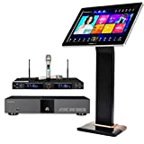 2020 InAndon KV-V5 Pro Karaoke Player 8T, with 2 Wireless Mic, 21.5'' Capacitive Touch Screen Intelligent Voice Keying Machine Real-time Score The Latest Style (KV-V5 Pro+8TB +21.5" Touch Screen)