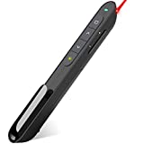 DinoFire Wireless Presenter, Hyperlink Volume Control Presentation Clicker RF 2.4GHz USB PowerPoint Clicker Presentation Remote Control Pointer Slide Advancer (Black)