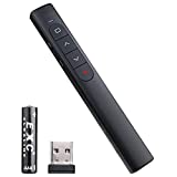 Wireless Presenter Remote,Presentation Clicker with Hyperlink &Volume Remote Control PowerPoint Ofifice Presentation Clicker for Keynote/PPT/Mac/PC(Battery Included)