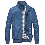 Nantersan Mens Casual Jacket Outdoor Sportswear Windbreaker Lightweight Bomber Jackets and Coats,X-Small,Jk025 Blue