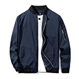 URBANFIND Men's Slim Fit Lightweight Sportswear Jacket Casual Bomber Jacket US L Blue