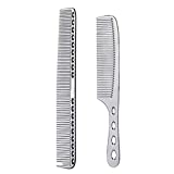 2 pcs Stainless Steel Hair Combs Anti Static Styling Comb Hairdressing Barbers Combs (Silver)