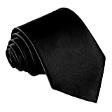 Fortunatever Classical Men's Solid Necktie,Black Ties For Men With Gift Box