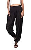 Joob Joob Women's Flowy Boho Pants Harem Loose Yoga Pants Casual Bohemian Hippie Pajama Lounge Comfy Elephant Pajama Pants Jet