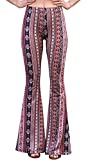 Daisy Del Sol High Waist Gypsy Comfy Yoga Ethnic Tribal Stretch Palazzo 70s Bell Bottom Fit to Flare Pants