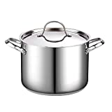 Cooks Standard 8-Quart Classic Stainless Steel Stockpot with Lid, 8-QT, Silver