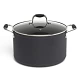 Ecolution Multipurpose Forged Stockpot Reinforced Ergonomic Cool-Touch Silicone Handles, Dishwasher Safe, Nonstick, Stock Pot - 8 Quart, Slate