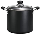 T-fal Soup, Stock, Dishwasher Safe Nonstick Pot, 8 Quart, Charcoal, Black