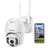 Security Camera Outdoor, Codnida Pan Tilt Wireless WiFi Security Camera 360° View, 1080P PTZ Dome Home Surveillance IP Camera with Motion Detection, 2-Way Audio, Color Night Vision, Weatherproof