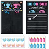 sherpaa Gender Reveal Party Supplies with 2 PCS Big Poster Decorations,Cast Your Vote and Baby's Name Party Board Game,40 Watercolor Team Boy or Girl Labels Stickers Pink & Blue, 84 Piece Set