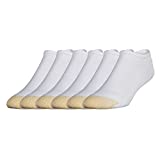 Gold Toe Men's 656f Cotton No Show Athletic Socks, Multipairs, White (6-Pairs), Large