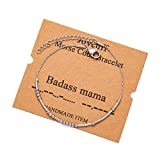 JoycuFF Mom Gifts for Women Bds Mama Morse Code Bracelets for Women Inspirational Mother's Thanksgiving Day Funny Chain Bracelet Silver Encouragement Motivational Secret Message Jewelry
