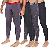 4-Pack: Mens Compression Pants Gym Sports Running Skin Tights Leggings Active Athletic Sports Workout Cycling Winter Thermal Gear Cold Weather - Set 3, Large