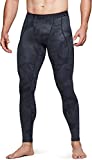 TSLA Men's Thermal Compression Pants, Athletic Sports Leggings & Running Tights, Wintergear Base Layer Bottoms, Heatlock Camo Black, Large