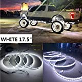 17.5'' Brightest Solid White Double Row Wheel Rim Lights Well Strobe Switch Control for Car Truck IP68 Waterproof Kit-4PCS VEHICAL Offroad
