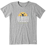 Life is Good Women's Standard Crusher Graphic T-Shirt I'll Be Watching You, Heather Gray, Large