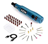 KeShi Cordless Rotary Tool, Upgraded 3.7V Li-ion Rotary Accessory Kit with 42 Pieces Swap-able Heads, 3-Speed and USB Charging Multi-Purpose Power Tool for Delicate & Light DIY Small Projects