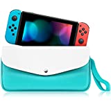 Fintie Carrying Case for Nintendo Switch OLED Model 7.0"/Switch 6.2" - Portable Travel Bag Protective Sleeve Pouch with Game Card Slots & Large Pocket for Switch and Accessories, Turquoise