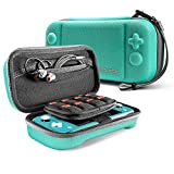 tomtoc Switch Lite Case, Slim Protective Carrying Case with Original Patent, Travel Storage Switch Lite Sleeve with 24 Game Cartridges for Nintendo Switch Lite and Accessories, Turquoise