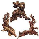 Tfwadmx Aquarium Driftwood Natural Log Branches Fish Tank Decoration 8-12" Terrarium Wood Hideout Cave Decor Reptile Ornament Trunk Habitat(3 Pcs)