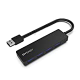 USB Hub, BYEASY 4 Port USB 3.0 Hub, Ultra Slim Portable Data Hub Applicable for iMac Pro, MacBook Air, Mac Mini/Pro, Surface Pro, Notebook PC, Laptop, USB Flash Drives, Tesla Model 3 and Mobile HDD