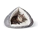 K&H PET PRODUCTS Self-Warming Hut Pet Bed, Cat Bed Cave, Gray Small 18 X 19 Inches