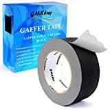 GMKbuy Gaffers Tape – 2 Inch x 10 Yard Matte Black – Heavy Duty, Non-Reflective, Easy to Tear, Leaves No Residue, Waterproof Cloth Gaff Tape to Secure Cords & Wires for Home, Office, & Media Industry